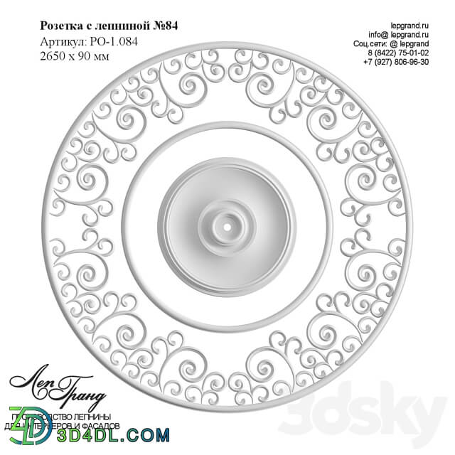 Rosette with stucco 84 lepgrand.ru 3D Models