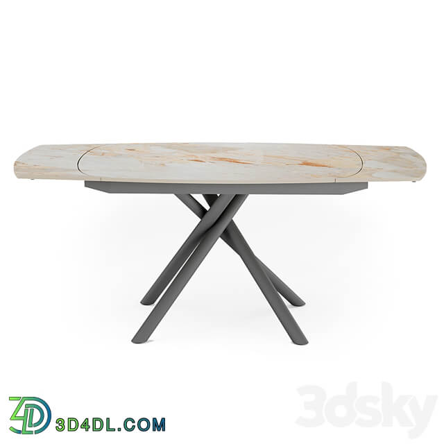 Salerno extendable table with ceramic top