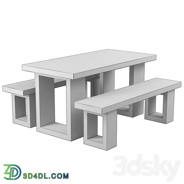 Concrete furniture set Concretika Free 3D Models