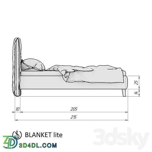 O.M. BLANKET bed Bed 3D Models