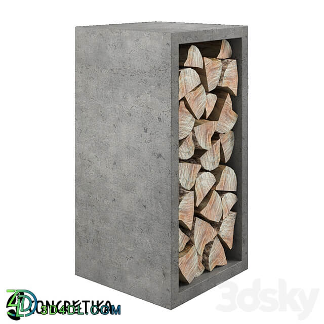 Concrete firewood rack Concretika 90cm free