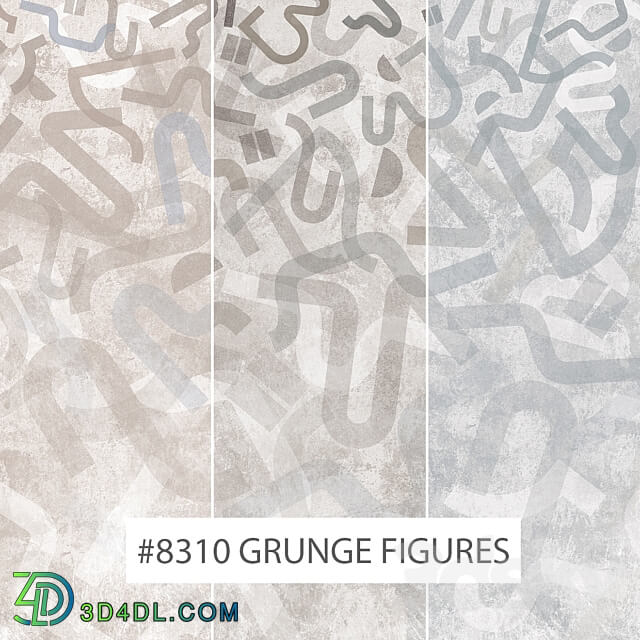 Creativille wallpapers 8310 Grunge Figures 3D Models