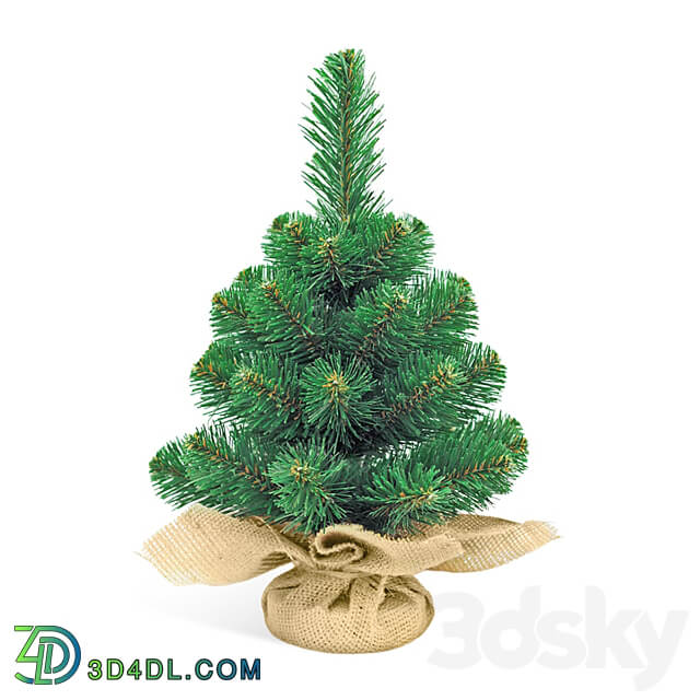 Small artificial Christmas tree for home decor 3D Models