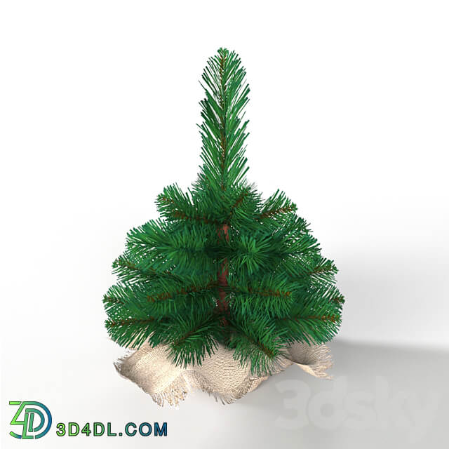 Small artificial Christmas tree for home decor 3D Models
