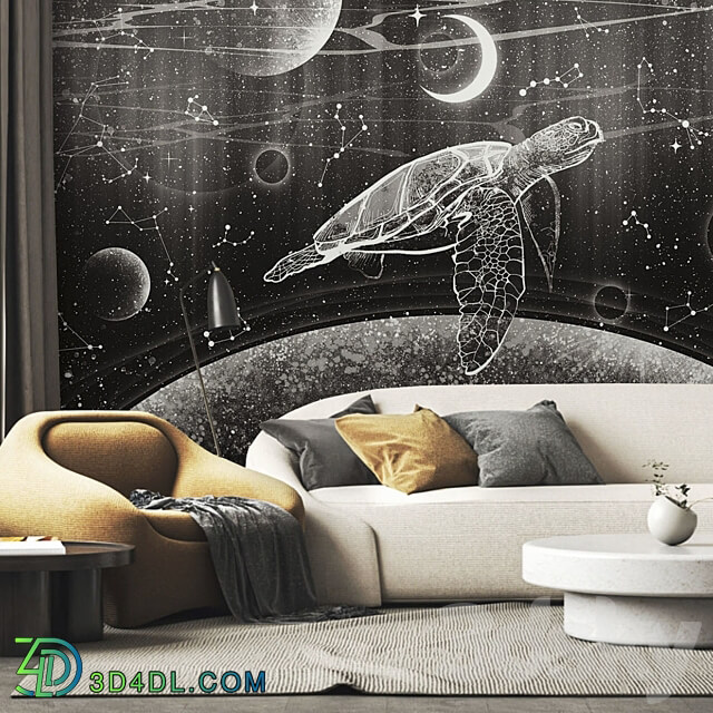 Creativille wallpapers 2770 Space Fantasy with Turtle 3D Models