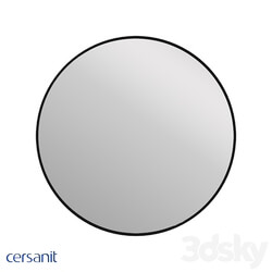 Mirror Cersanit ECLIPSE smart 80x80 with light round in black frame A64147 