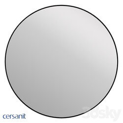 Mirror Cersanit ECLIPSE smart 100x100 round with light black frame A64149 