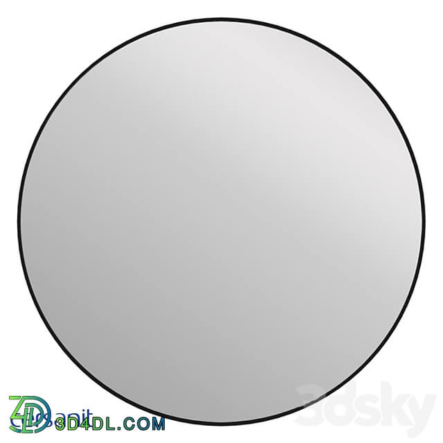 Mirror Cersanit ECLIPSE smart 100x100 round with light black frame A64149