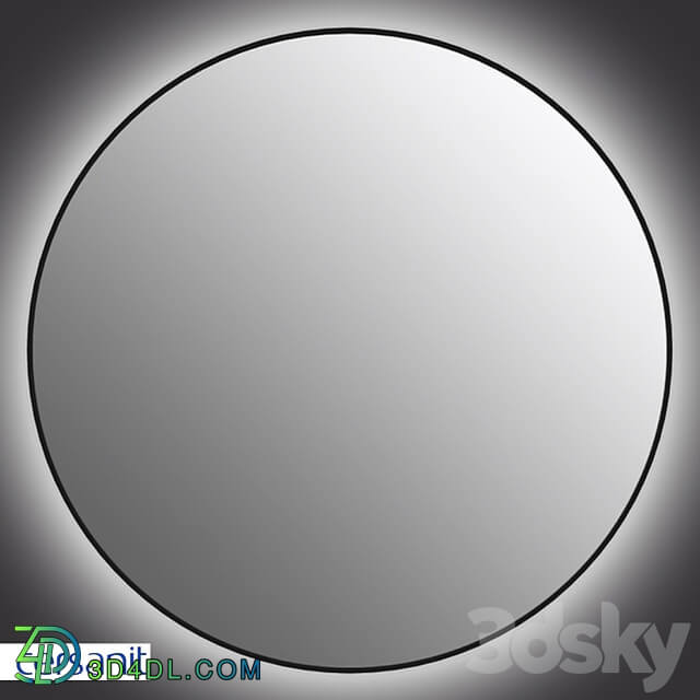 Mirror Cersanit ECLIPSE smart 100x100 round with light black frame A64149