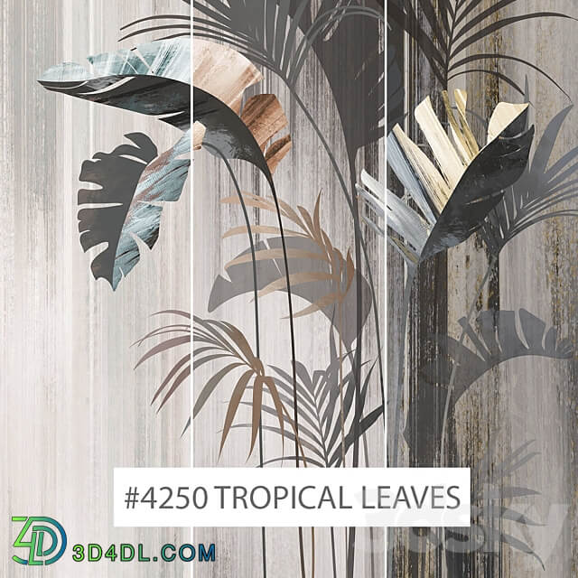 Creativille wallpapers 4250 Tropical Leaves 3D Models