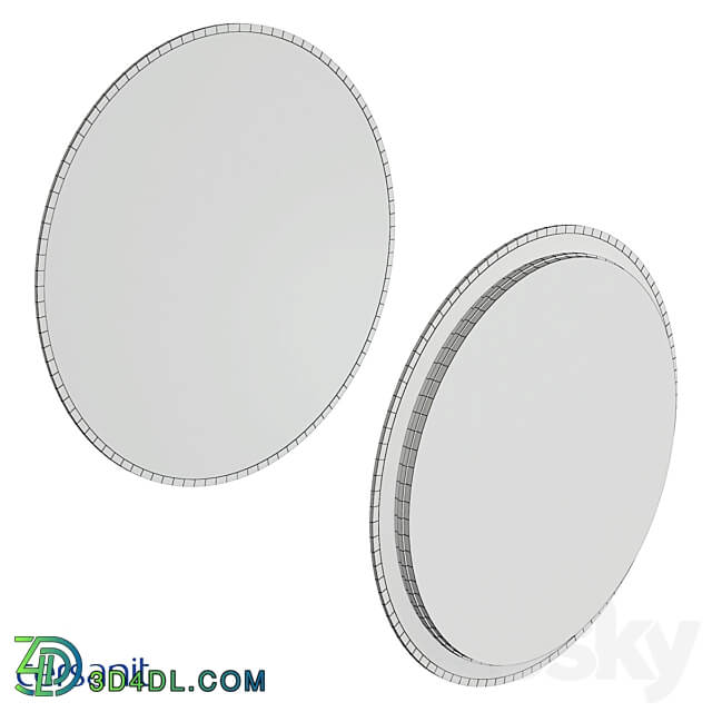 Mirror Cersanit ECLIPSE smart 60x60 round with light in black frame A64146 3D Models