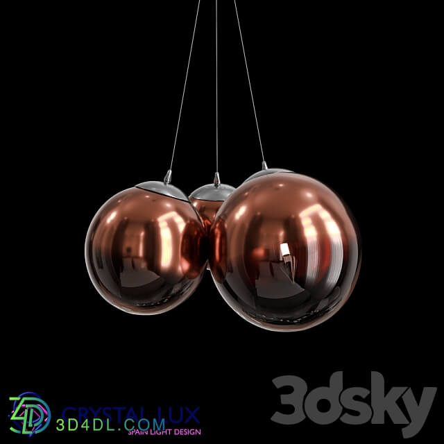 ELCHE SP3 CHROME GOLD COPPER Pendant light 3D Models