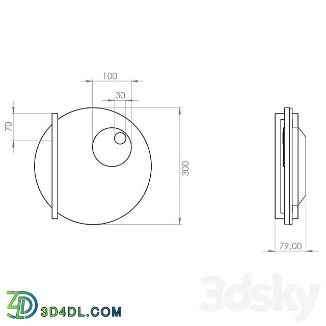 Wall lamp Patrizia Volpato LUNA NUOVA 7500 APP30 3D Models