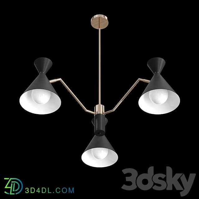 Joven SP3 Gold Black Pendant light 3D Models