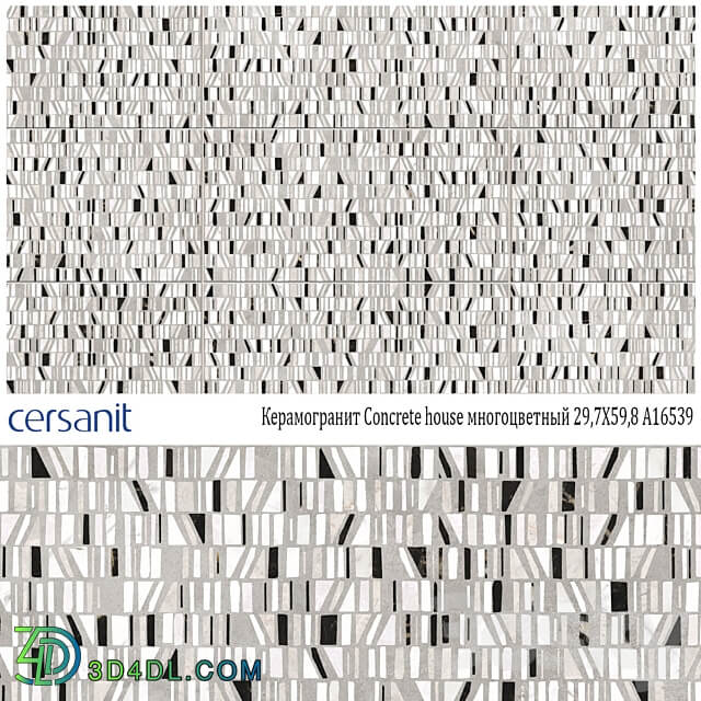 Porcelain tile CERSANIT Concrete house multicolor 29 7X59 8 A16539 3D Models