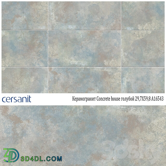 Porcelain tile CERSANIT Concrete house blue 29 7X59 8 A16543 3D Models