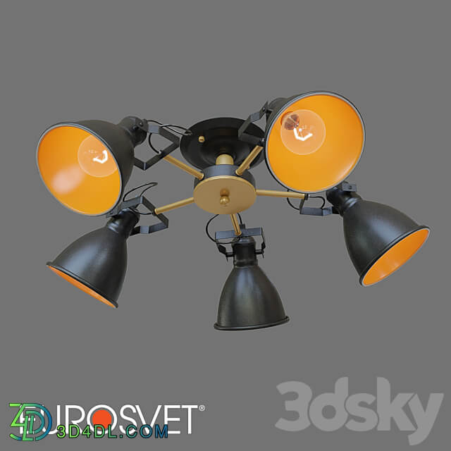 OM Chandelier with metal shades Eurosvet 70112 5 Denley Ceiling lamp 3D Models