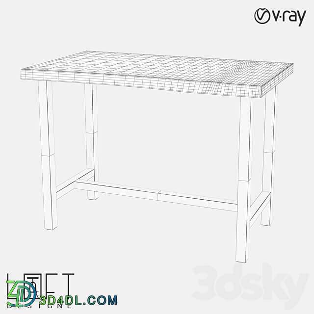 Dining table LoftDesigne 6907 model Table 3D Models