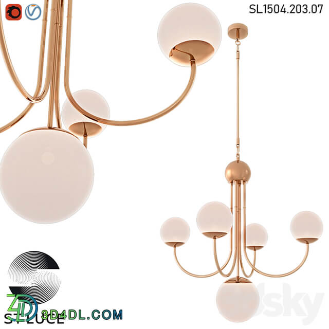 SL1504.203.07 Pendant chandelier ST Luce French gold/White OM