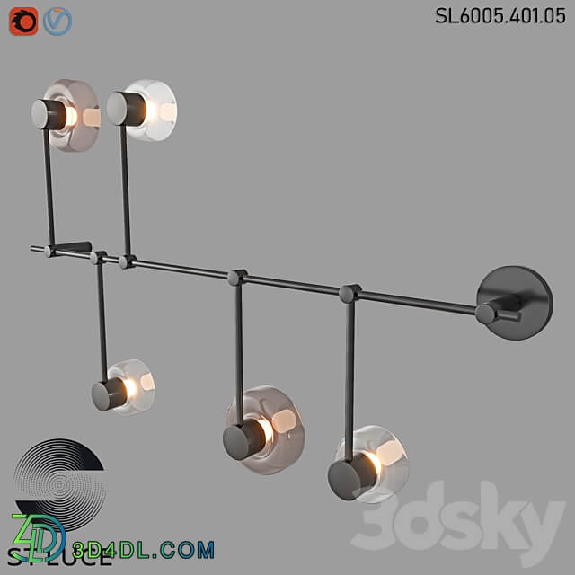 SL6005.401.05 Wall and ceiling lamp ST Luce Black Smoky OM 3D Models