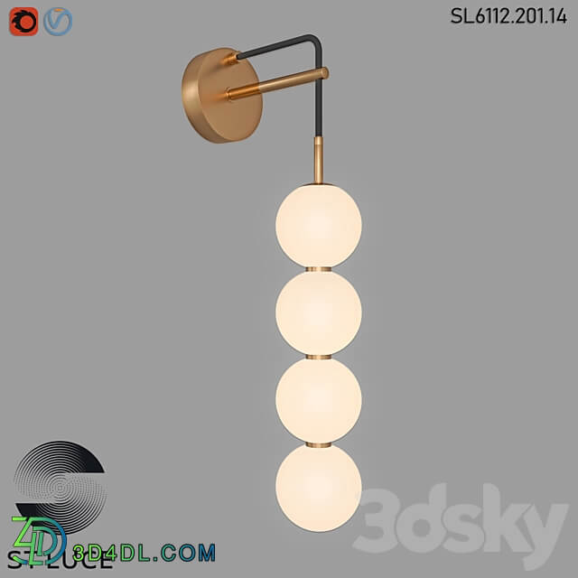 SL6112.201.14 Wall sconce ST Luce Gold Milk White OM 3D Models