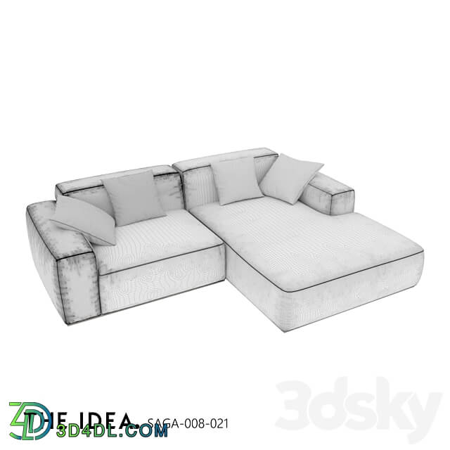 OM THE IDEA corner modular sofa SAGA 008 021 3D Models