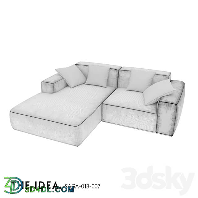 OM THE IDEA corner modular sofa SAGA 018 007 3D Models
