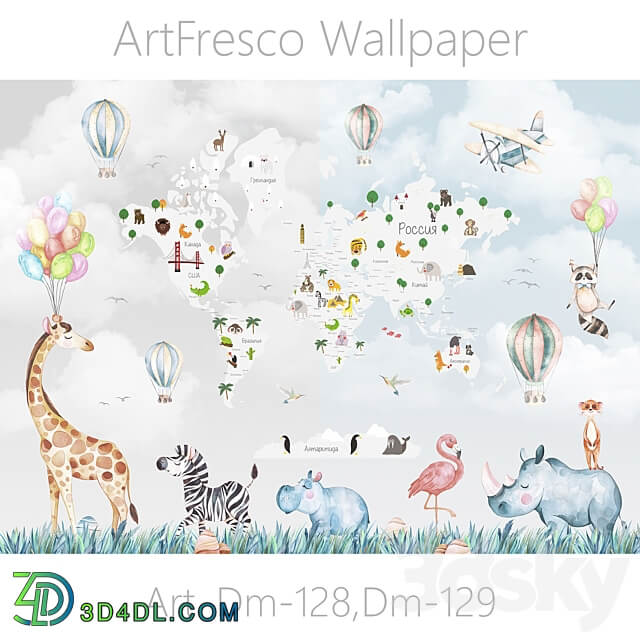 ArtFresco Wallpaper Designer seamless wallpaper Art. Dm 128 Dm 129 OM 3D Models