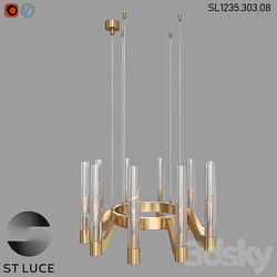 SL1235.303.08 Pendant chandelier ST Luce Brass/Chrome OM 