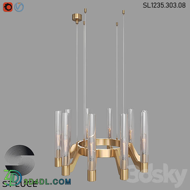 SL1235.303.08 Pendant chandelier ST Luce Brass/Chrome OM