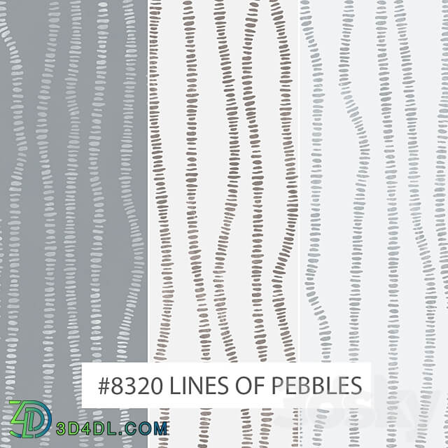 Creativille wallpapers 8320 Lines of Pebbles 3D Models