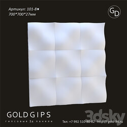 Gypsum 3D panel 101 8 Gold gypsum 