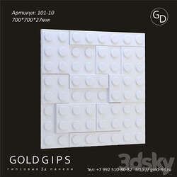 Gypsum 3D panel 101 10 Gold gypsum 