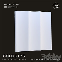 Gypsum 3D panel 101 18 Gold gypsum 