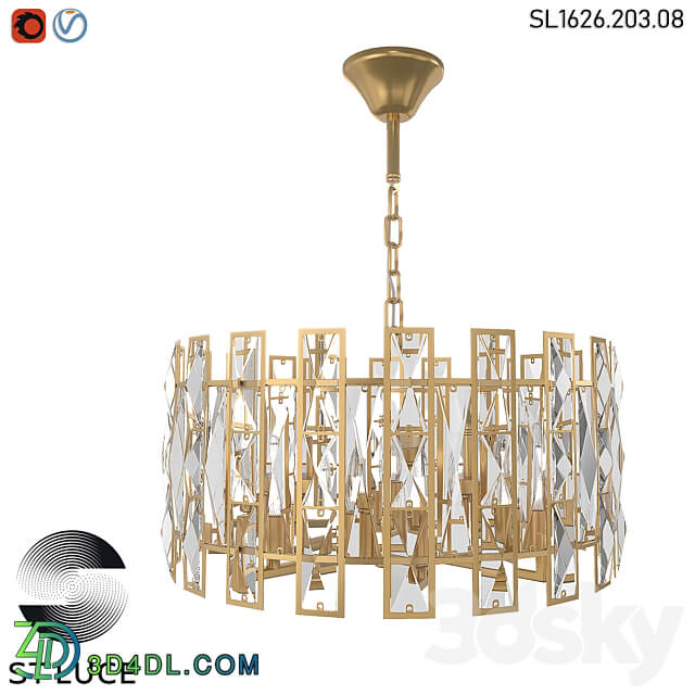 SL1626.203.08 Pendant chandelier ST Luce champagne transparent OM Pendant light 3D Models