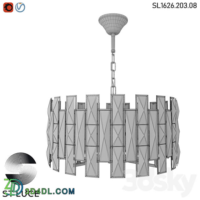 SL1626.203.08 Pendant chandelier ST Luce champagne transparent OM Pendant light 3D Models