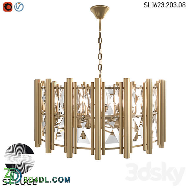 SL1623.203.08 Pendant chandelier ST Luce champagne, transparent OM