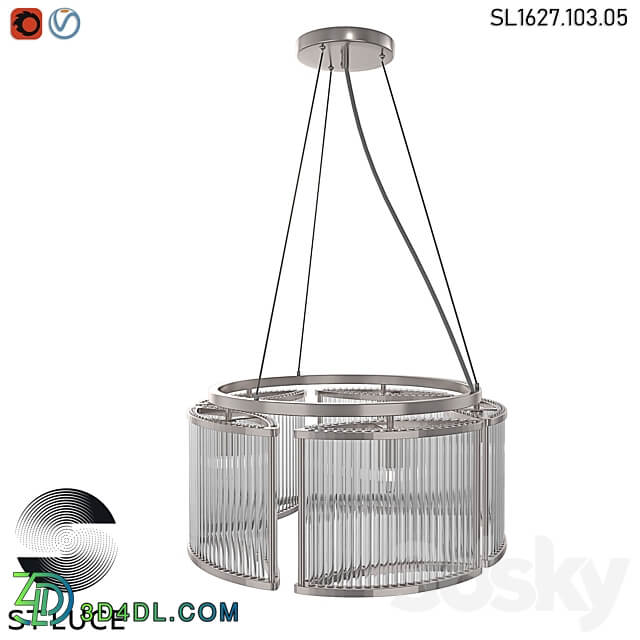 SL1627.103.05 Pendant chandelier ST Luce Chrome Transparent OM Pendant light 3D Models