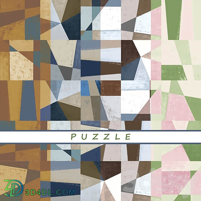 Designer wallpapers PUZZLE pack 3 3D Models