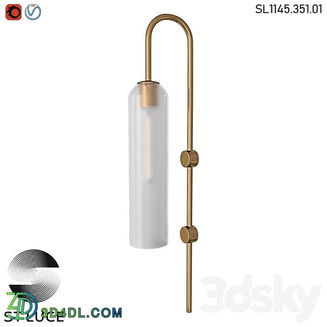 SL1145.351.01 Wall lamp ST Luce Brass White OM 3D Models