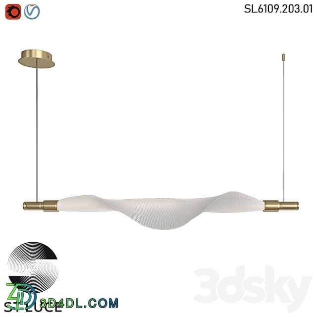 SL6109.203.01 Pendant lamp ST Luce Golden White LED OM Pendant light 3D Models