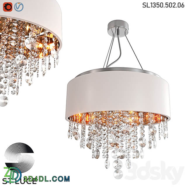 SL1350.502.06 Ceiling lamp ST Luce Chrome/White, Golden OM
