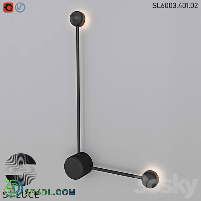 SL6003.401.02 Wall lamp ST Luce Black OM