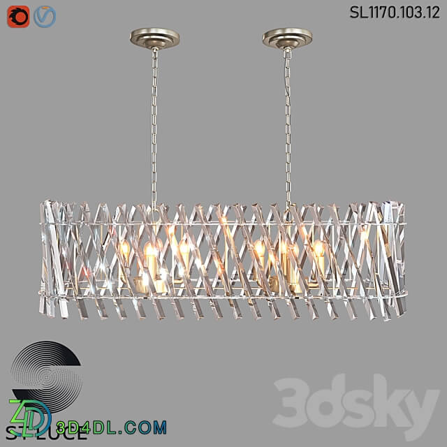 SL1170.103.12 Pendant chandelier ST Luce Nickel Transparent OM Pendant light 3D Models