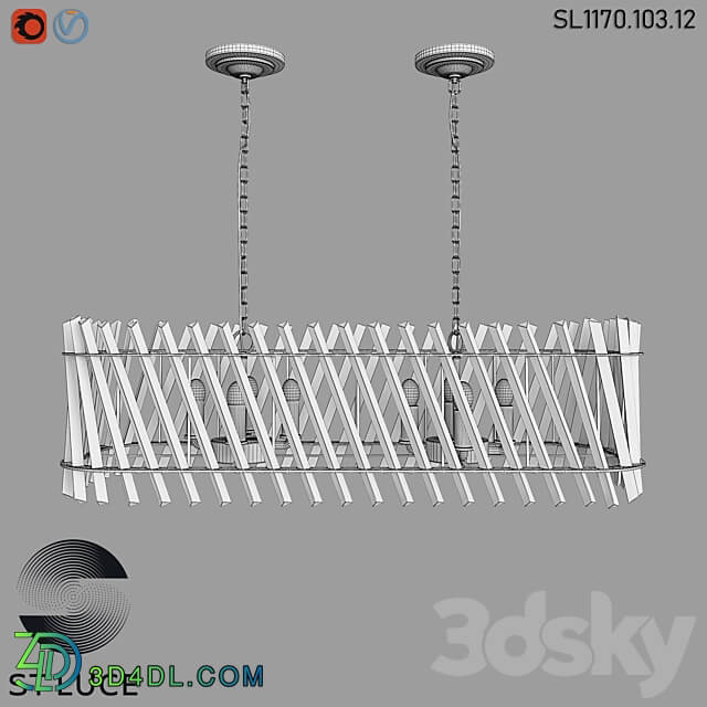 SL1170.103.12 Pendant chandelier ST Luce Nickel Transparent OM Pendant light 3D Models