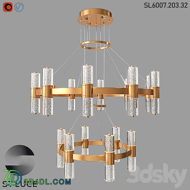 SL6007.203.32 Pendant chandelier ST Luce Brass/Transparent OM