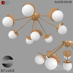 SLE220502 08 Ceiling chandelier Golden/White OM 