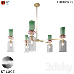 SL2000.202.05 Ceiling chandelier ST Luce Golden Smoky OM Ceiling lamp 3D Models 