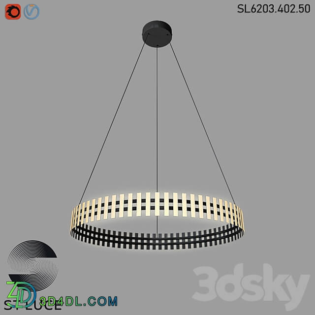 SL6203.402.50 Ceiling chandelier ST Luce Black White LED OM Pendant light 3D Models