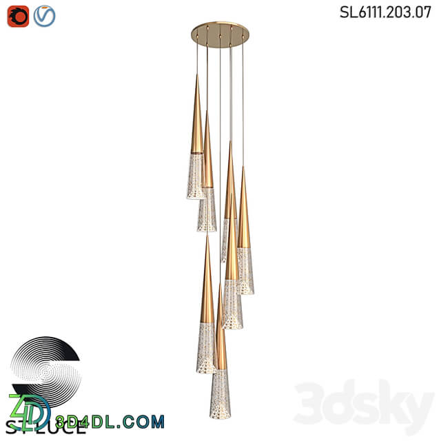 SL6111.203.07 Pendant chandelier ST Luce Golden/Transparent OM